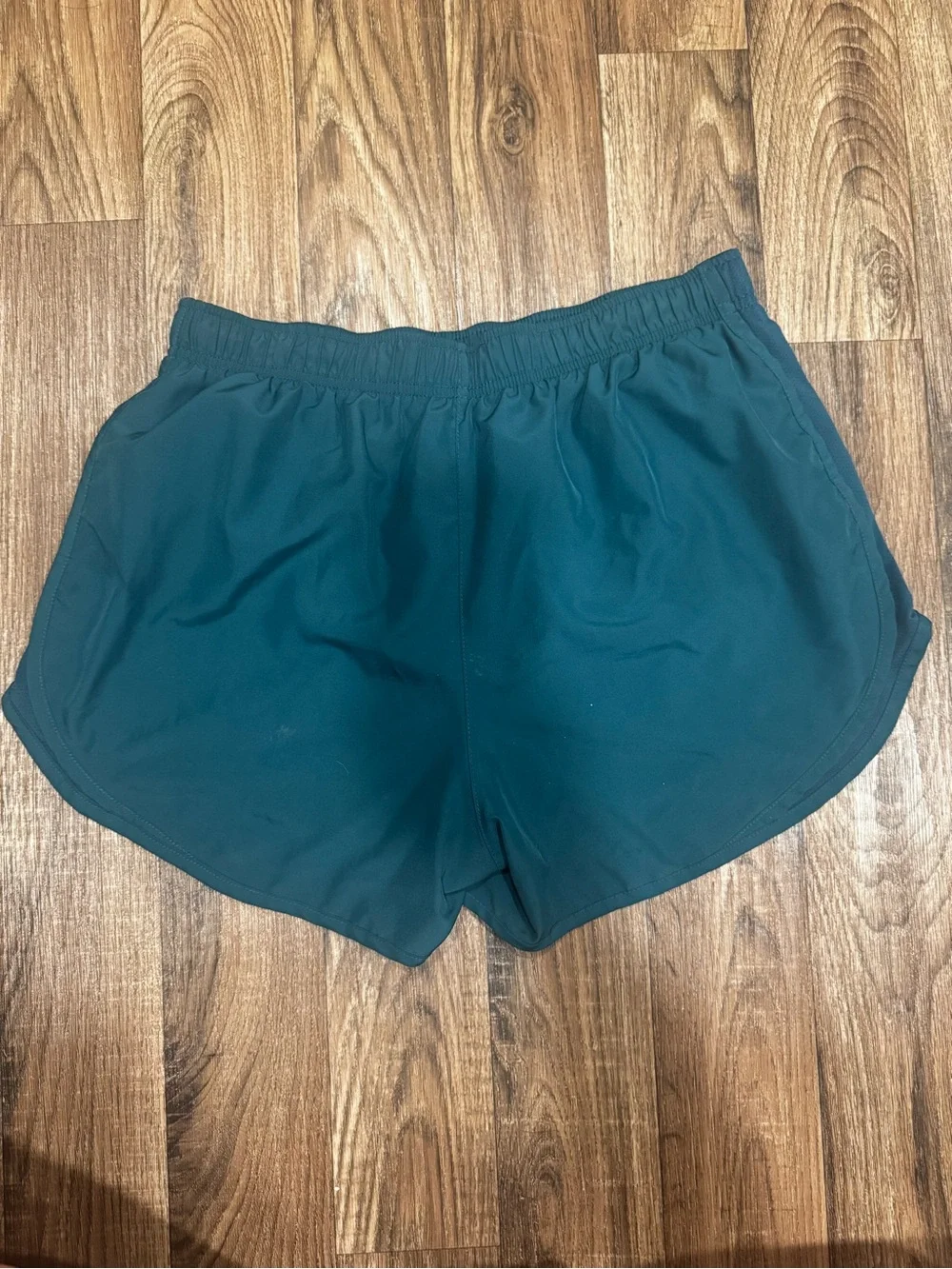 Nike Women's Large Teal Running Shorts with Yellow Accent - Picture 5 of 7